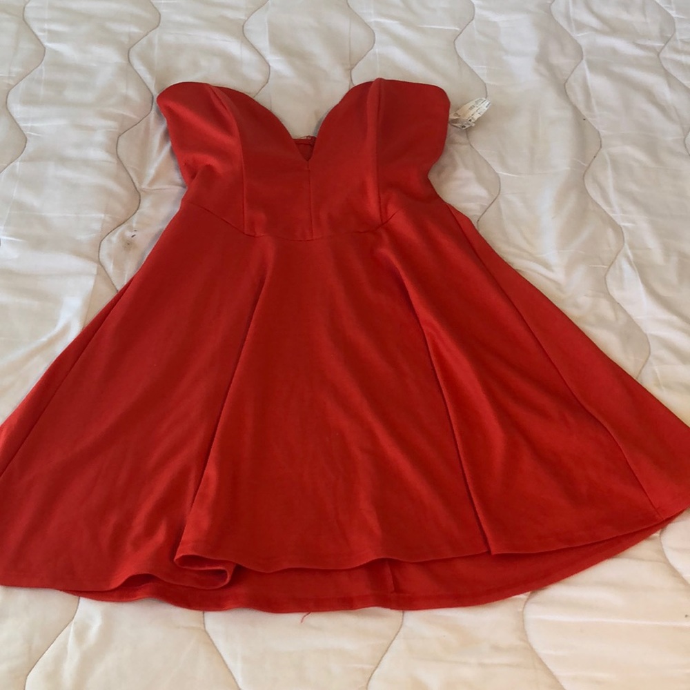 Orange Skater Fit and Flare Dress